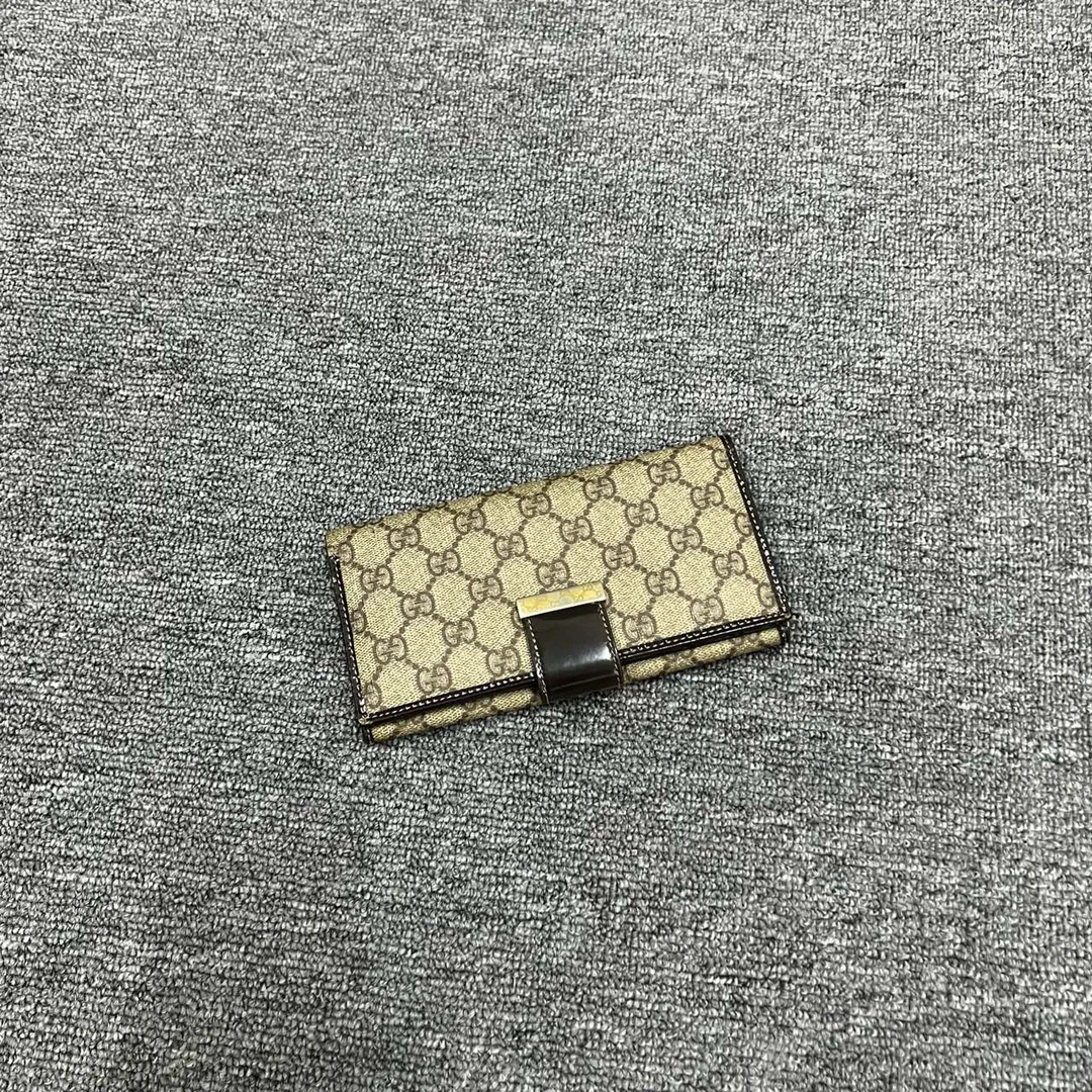 （jp）117 GUCCI 古驰 棕色老花钱包 均码/95新/公价4200/无配件