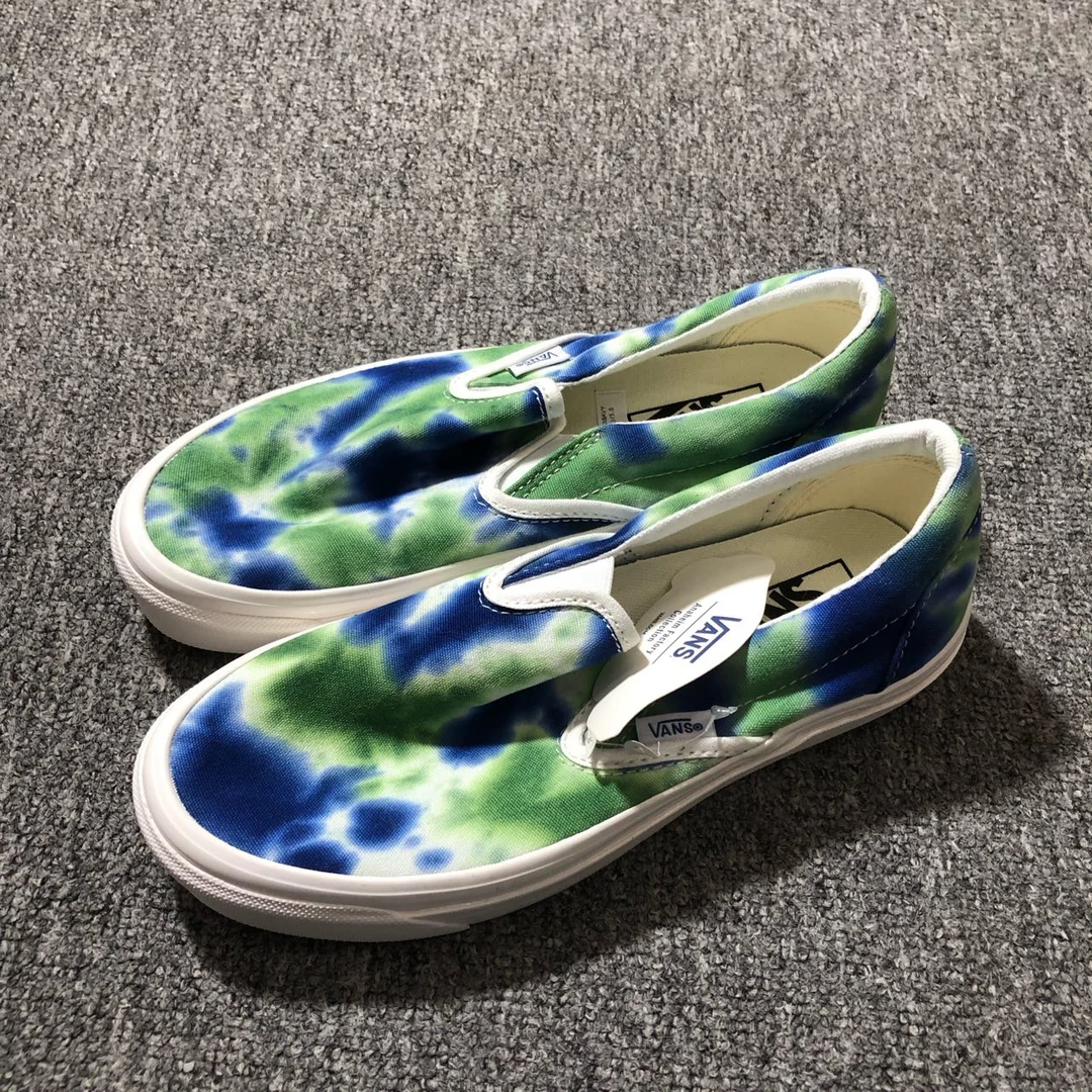 99新 VANS  slip 休闲舒适 耐磨轻便 低帮 板鞋 蓝绿色 KX8AVY