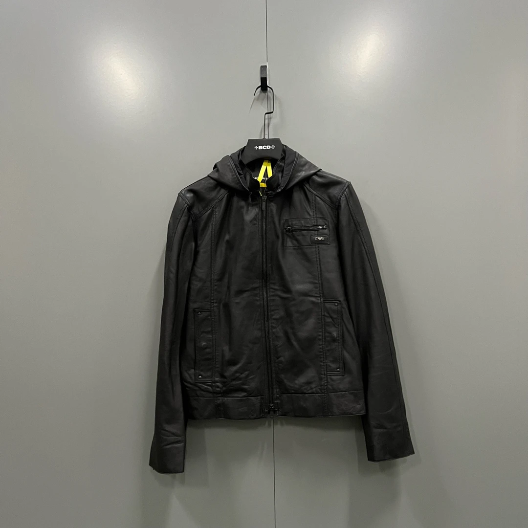 （jp）129 ARMANI 阿玛尼 黑色徽标连帽夹克 46码/95新/公价8000
