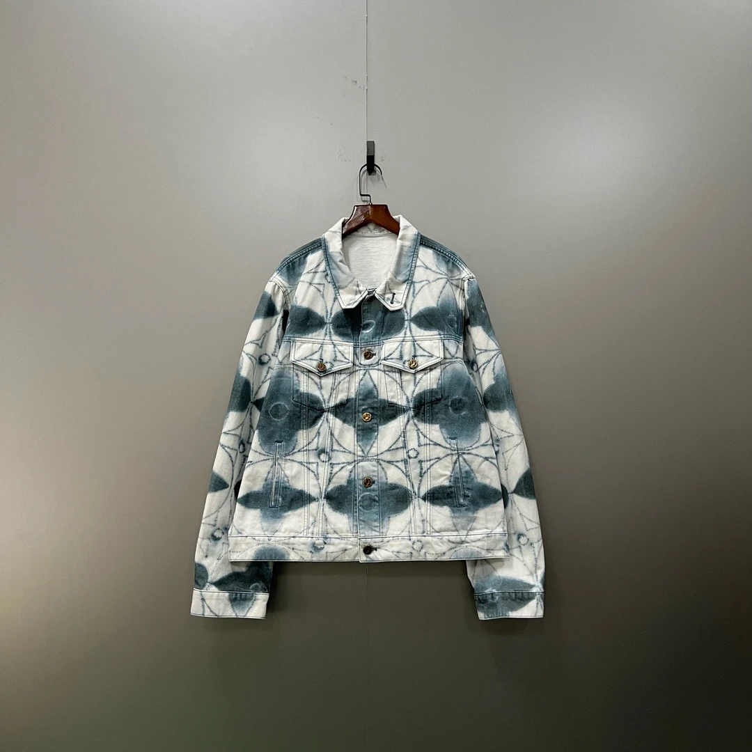 (jp) 129 Louis Vuitton lv 三花扎染满印牛仔外套 58码/95新