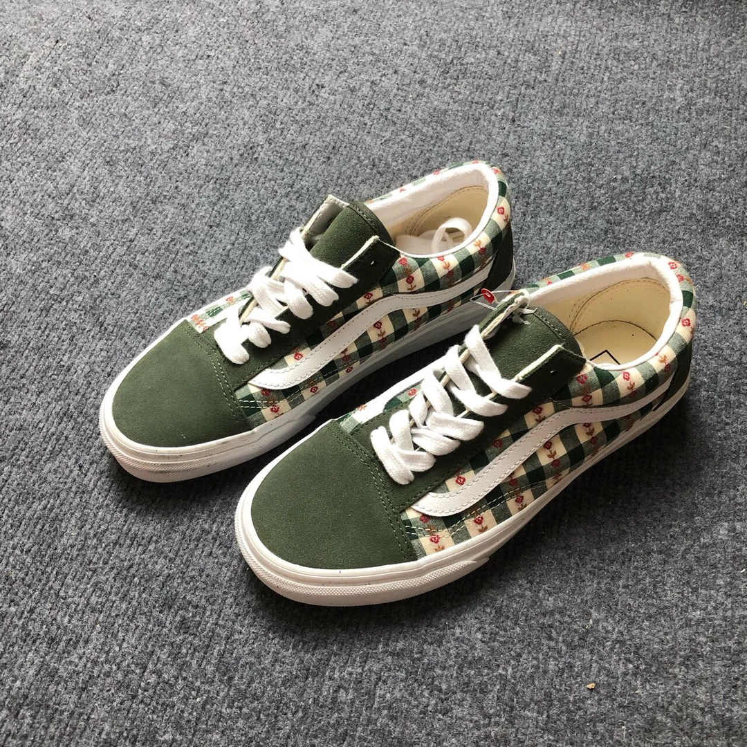Vans Old skool 低帮 板鞋 白绿红 配盒 WKT4RU