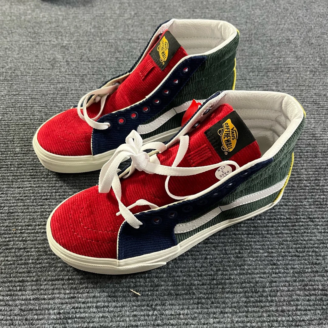 99新 VANS vans Sk8 HI 休闲 高帮 板鞋 绿蓝黄 配盒 KRH94M