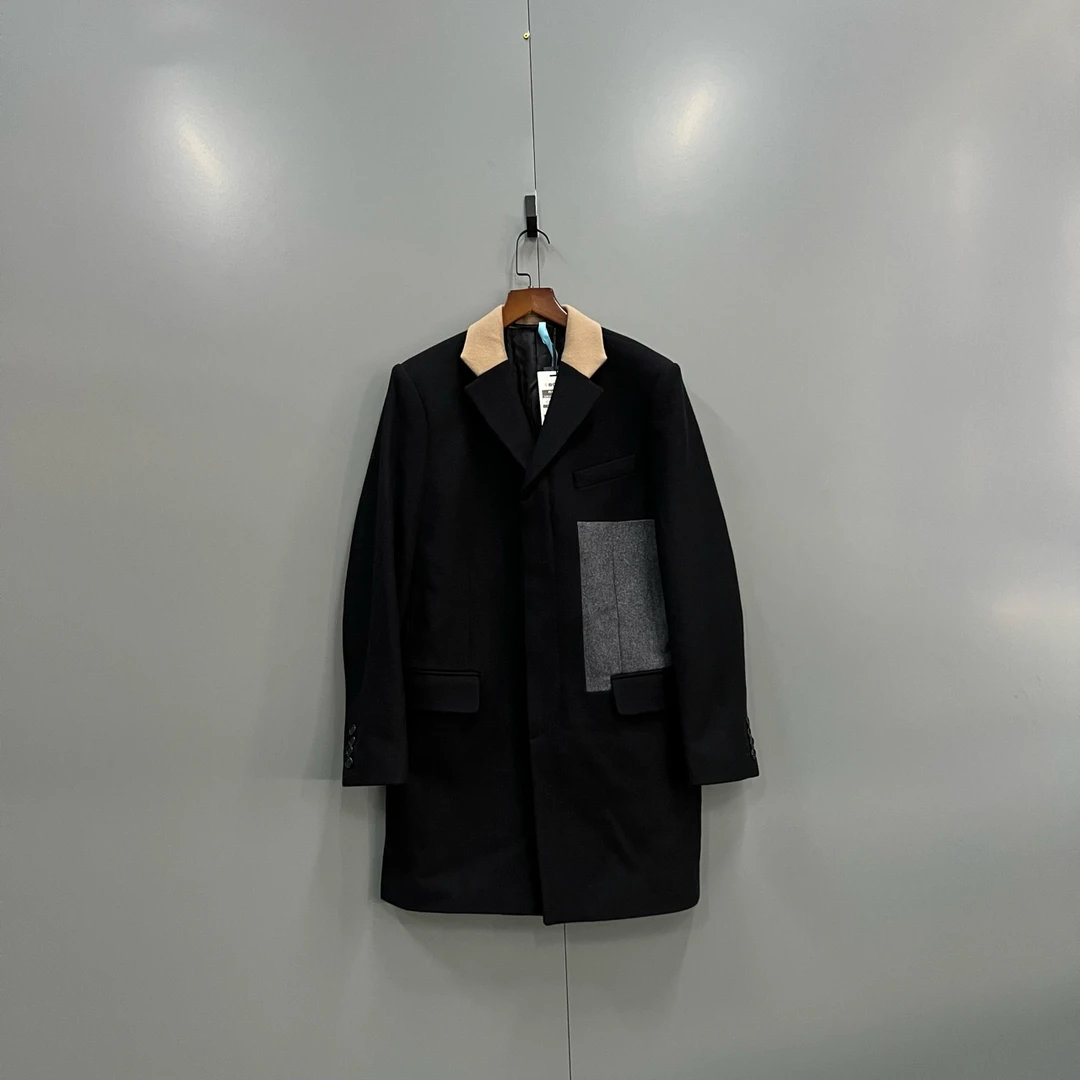 （jp）Givenchy 纪梵希 黑色拼接羊毛大衣 48码/全新/公价22800