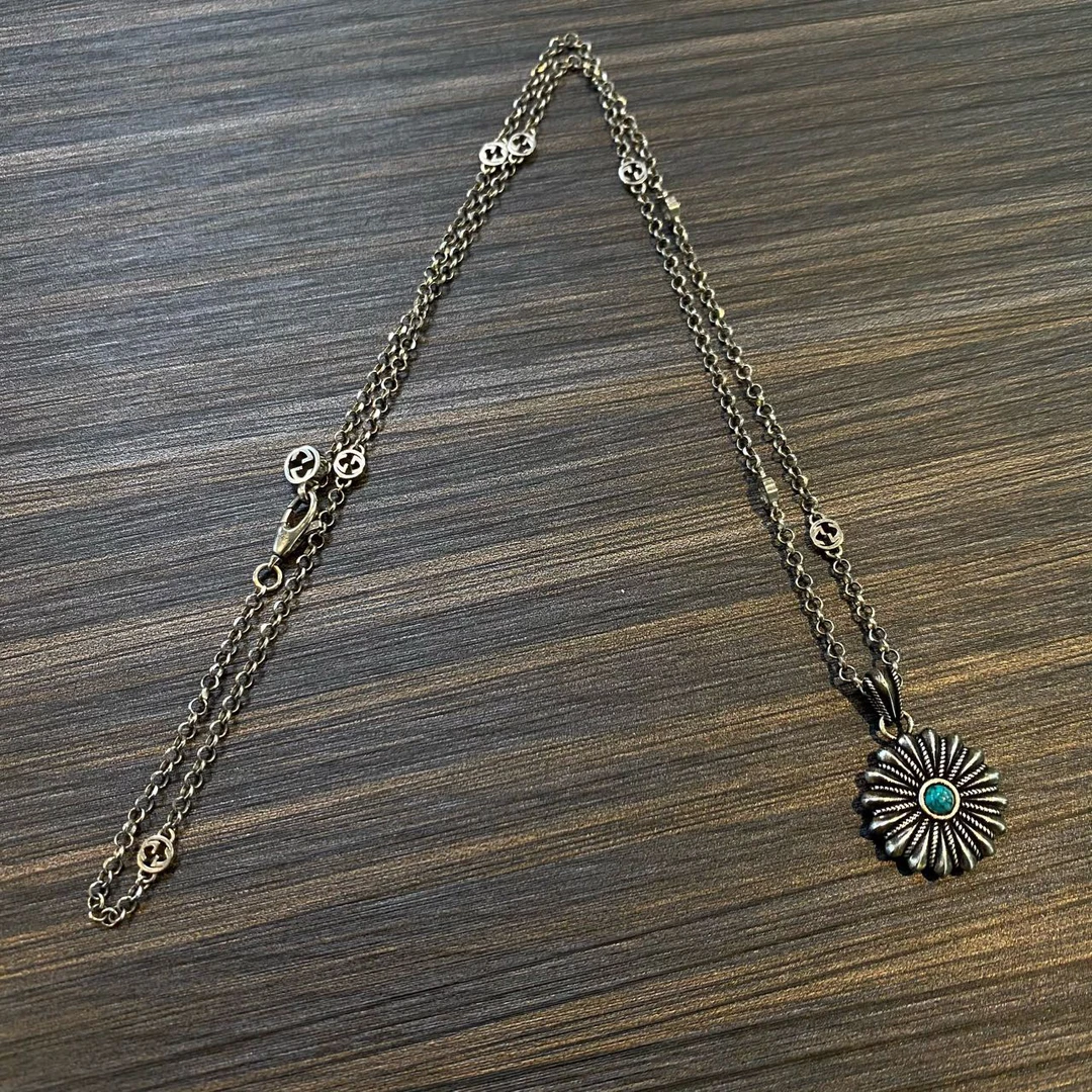 （pm）gucci 绿松石双面戴项链/99新/公价9800