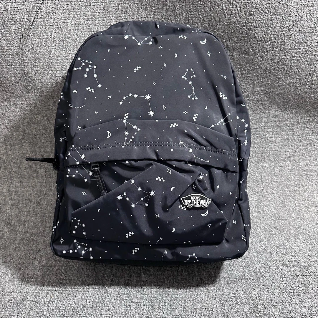 vans 星空印花大容量 书包背包双肩包 黑色 42*12*31cm 21MYWT