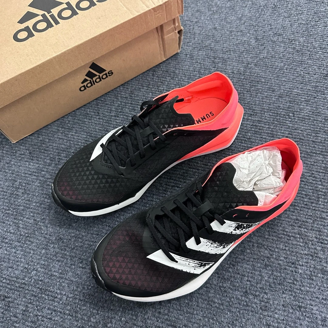 adidas 低帮儿童跑步鞋 黑橙 原盒 EG0519