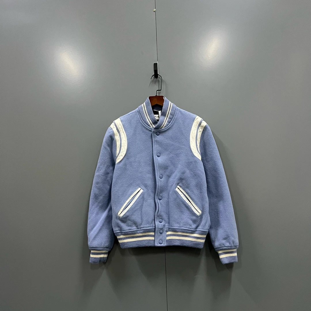 （jp）104 Saint Laurent slp 蓝色拼皮棒球服 46码/95新/公价25000