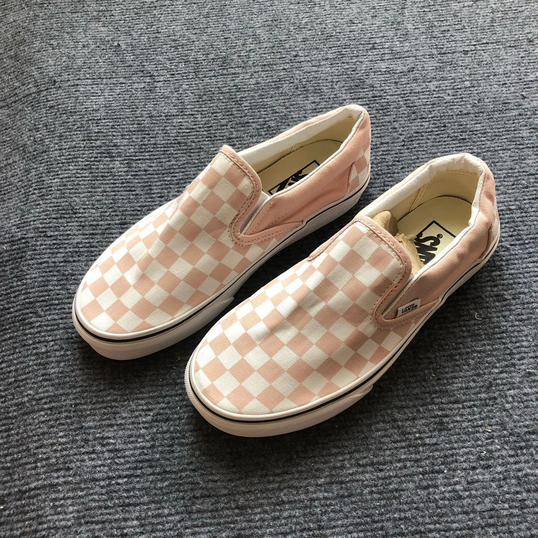 37码 Vans slip on 低帮 板鞋 粉白 污渍 配盒 BVZBQL