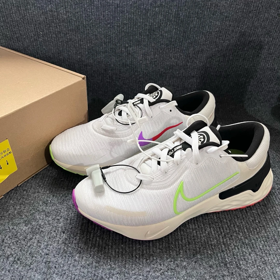 全新未使用 NIKE/耐克 Renew Run 4白绿黑跑步鞋 原盒 FJ1048 100