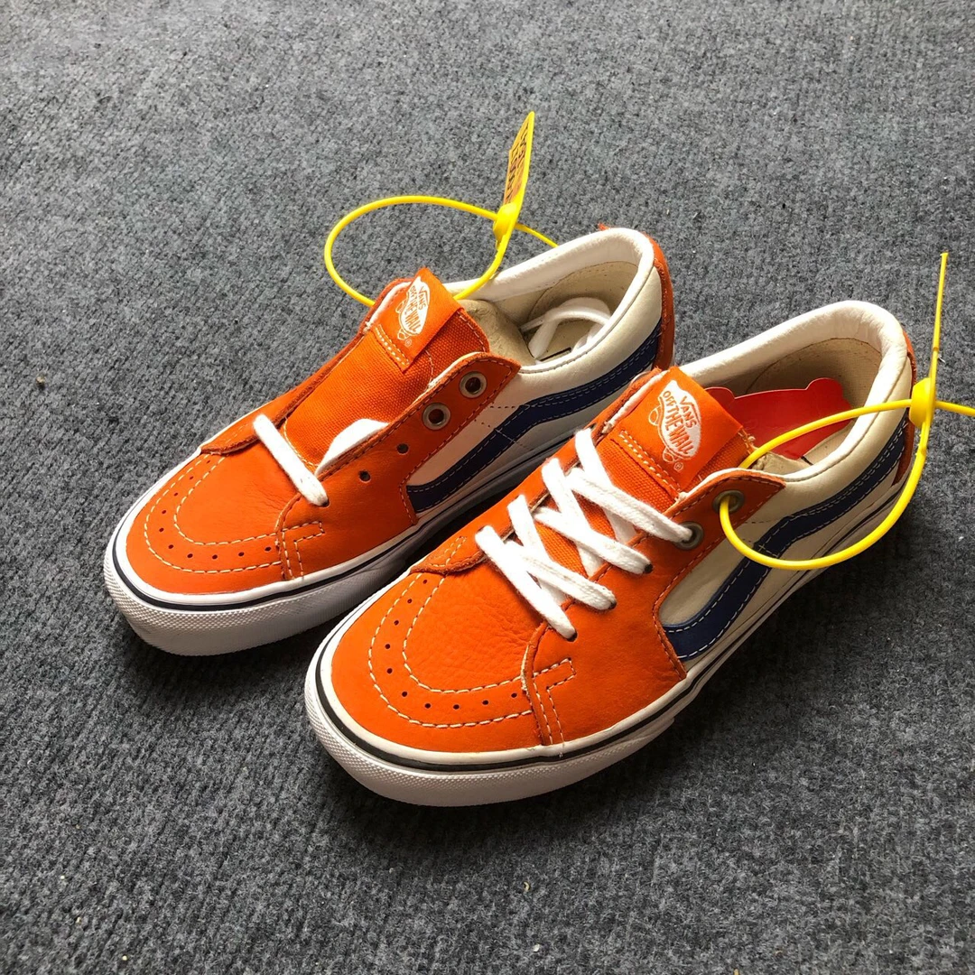 34.5码 Vans SK8 LOW 防滑耐磨 低帮 板鞋 橙白 配盒 污渍 UUK2S2