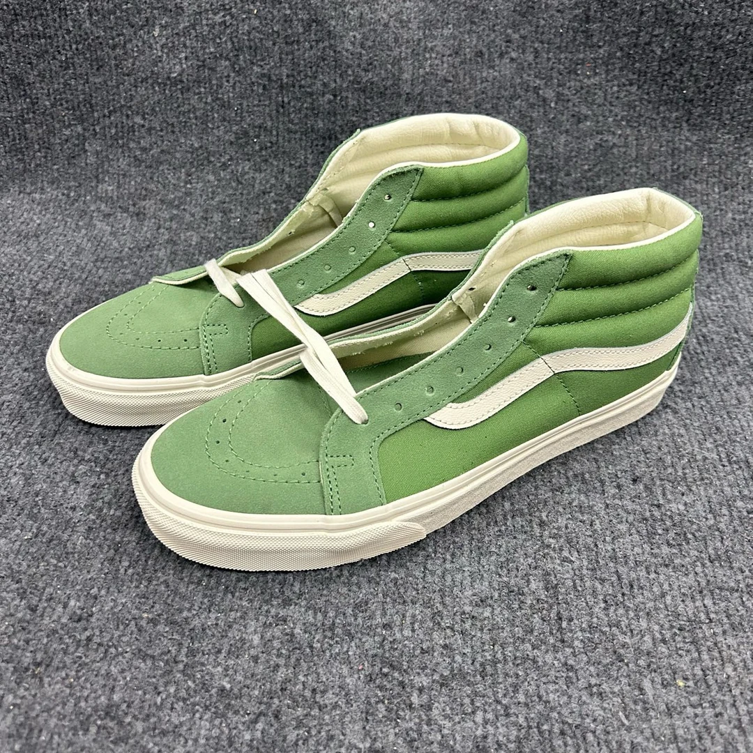44码 vans 圆头系带 减震耐磨 中帮 板鞋 绿色 配盒 91FV0N
