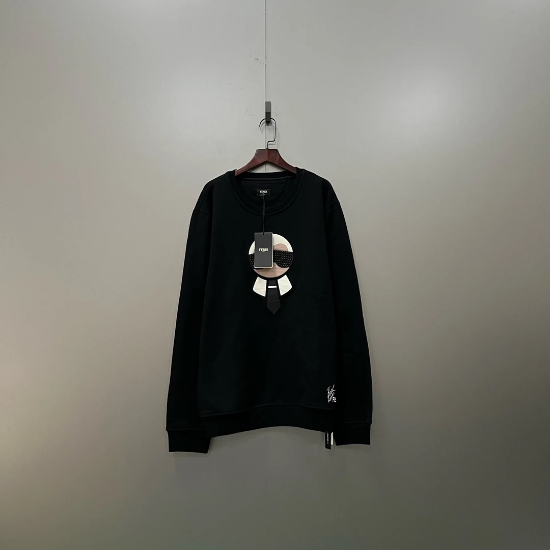 （jp）923 FENDI 芬迪 黑色人物印花卫衣 54码/全新/公价9300