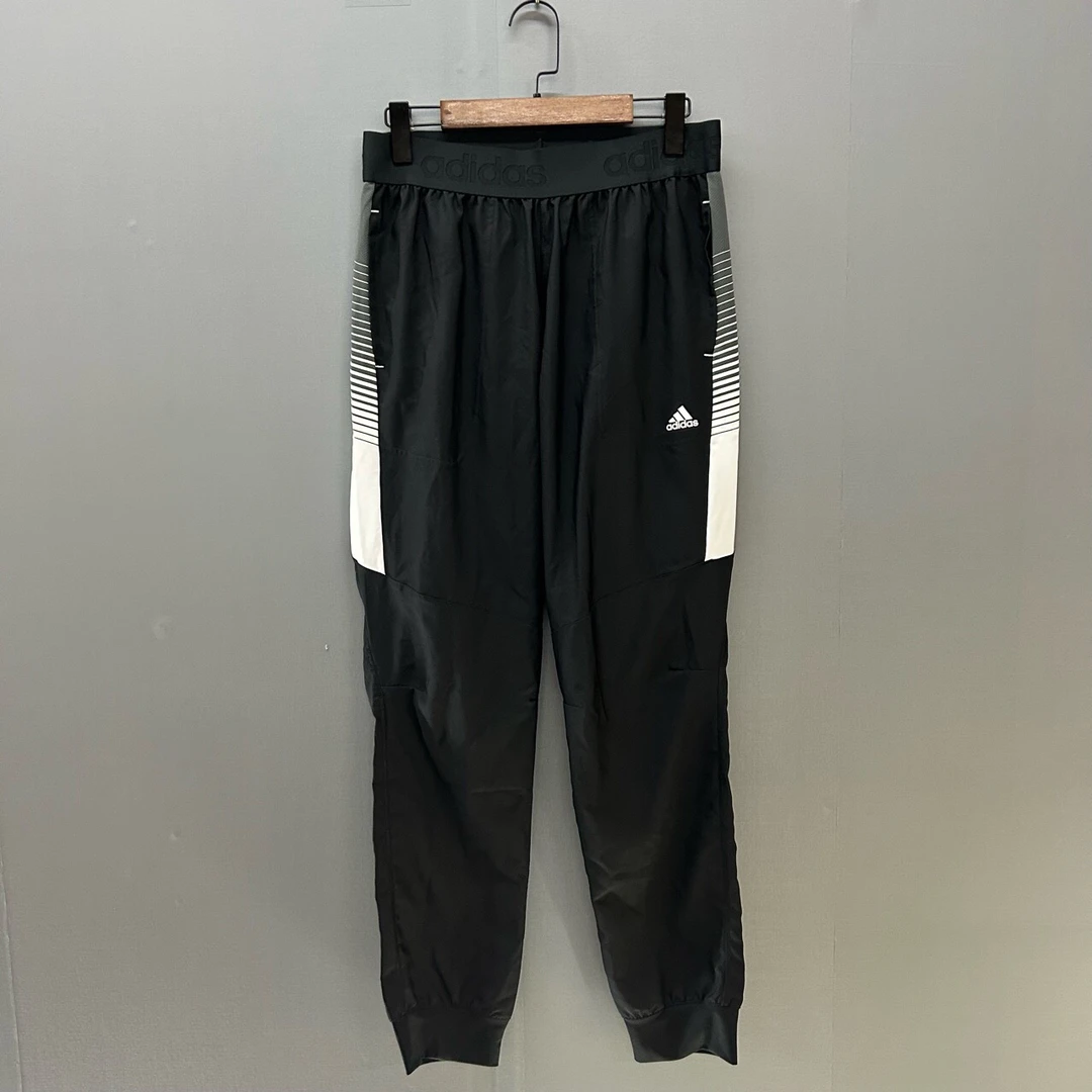 M Adidas 纯色logo印花运动休闲长裤 黑色 GM2067