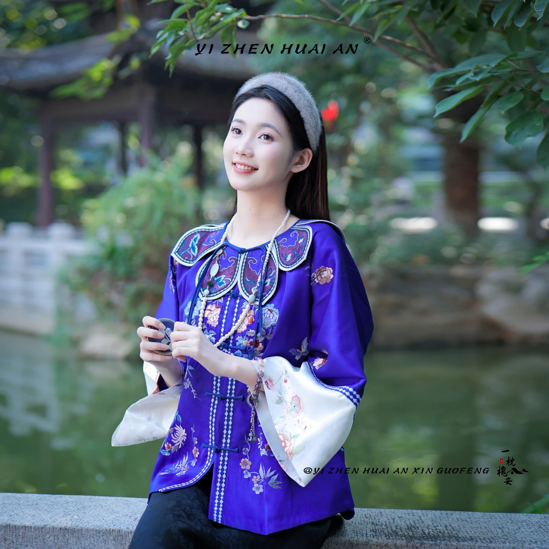 一枕槐安·【樱珞】新中式原创设计复古时尚高级感对襟重工刺绣外套