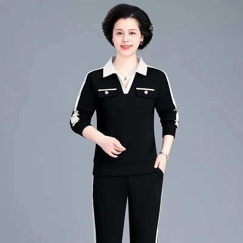 中老年女2025秋季新款休闲运动套装中年妈妈装时尚洋气减龄两件套