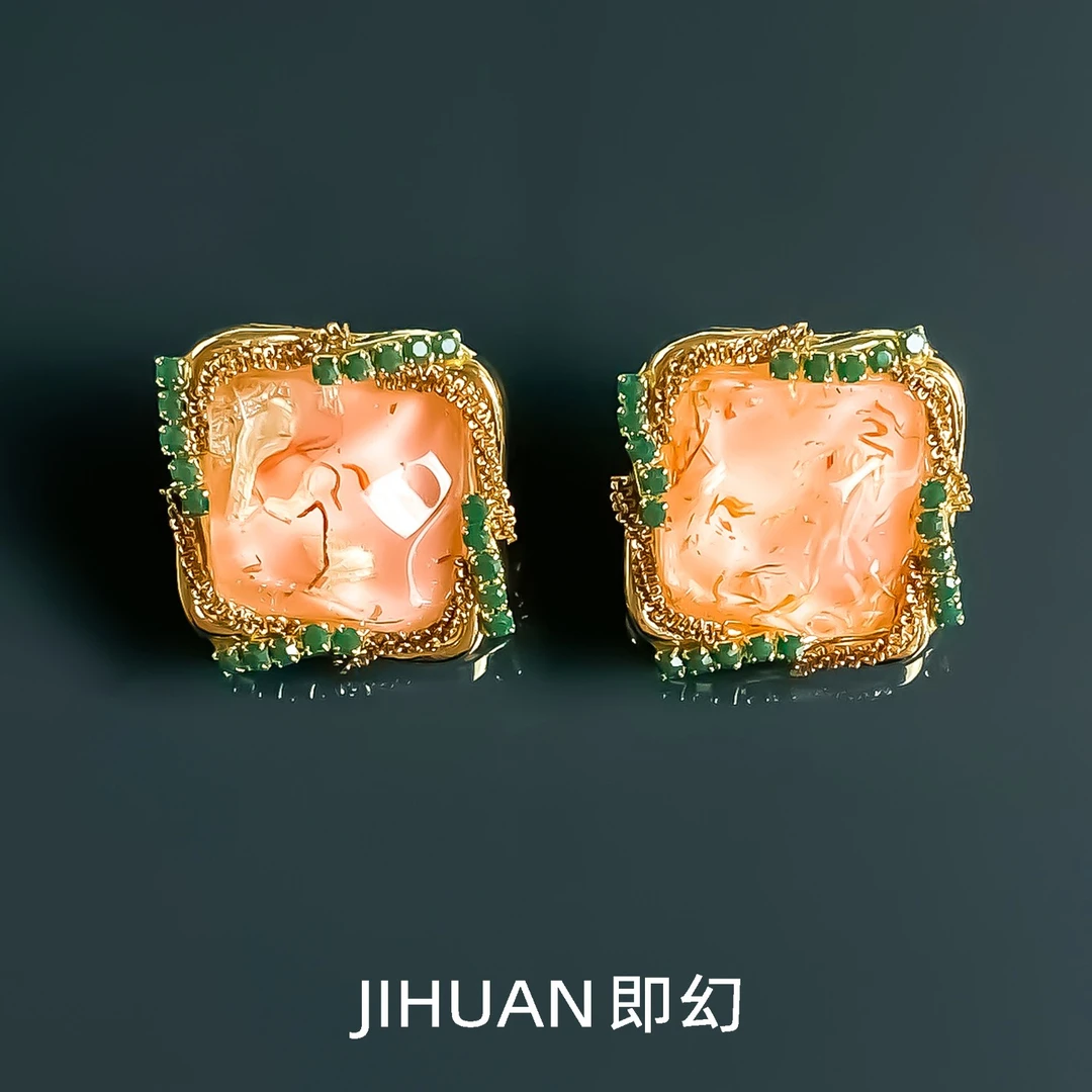 即幻 铜合金耳饰 春意 时尚彩色手作配裙子气质设计耳环 MY-7282