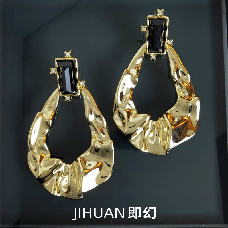 即幻 铜合金耳饰 流淌的时间 欧美时装走秀款大气夸张耳环 S-4459