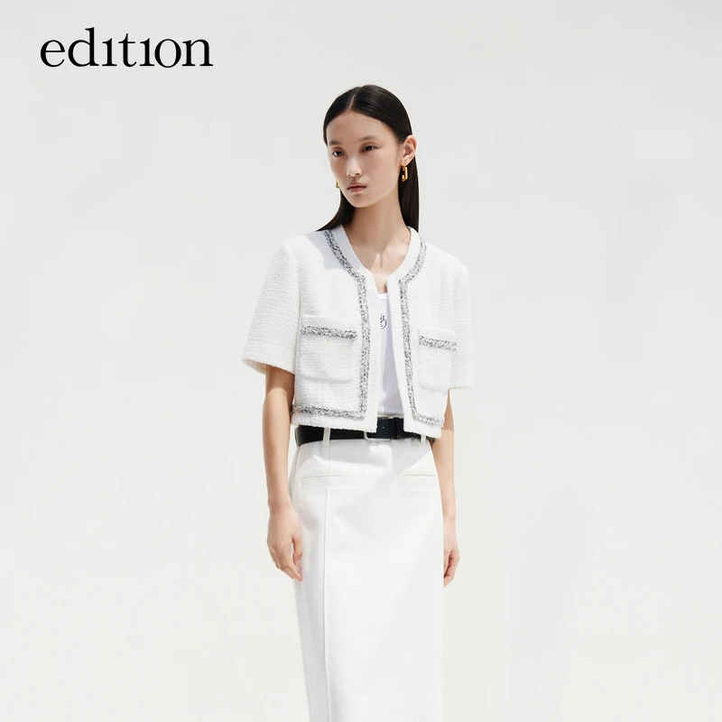【商场同款】edition雅丹风夏季小香风短款外套女夹克#EBC2JKT001