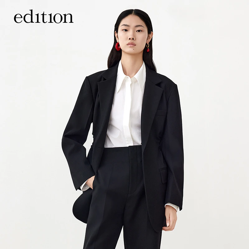edition镂空收腰西服女绅士气质休闲时尚西装外套冬#EBA4BLA018