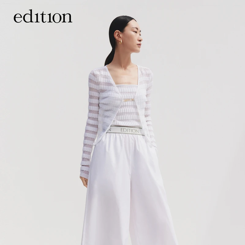 【商场同款】edition夏季时尚镂空罩衫吊带撞色两件套#EBC2CAR004