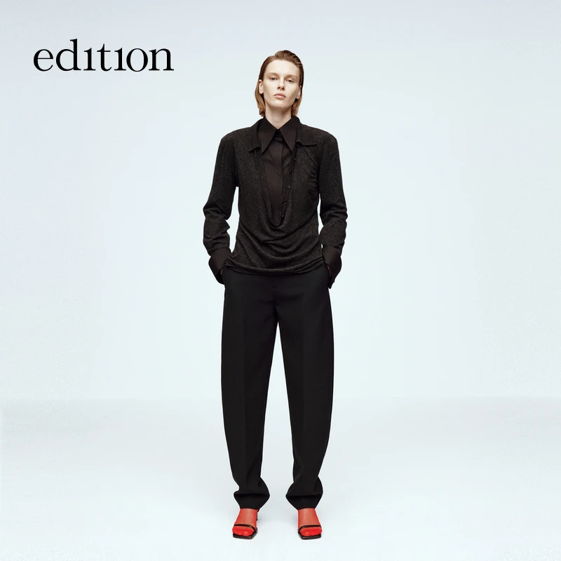 【精英衣橱系列】edition绵羊毛萝卜西裤女配腰带#EBD4PAT017