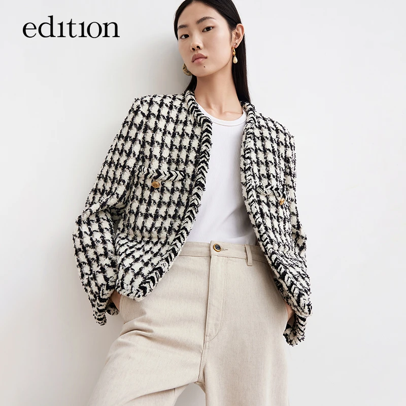 edition小香风夹棉外套冬款小众外套复古气质短外套#EBB4COTT16