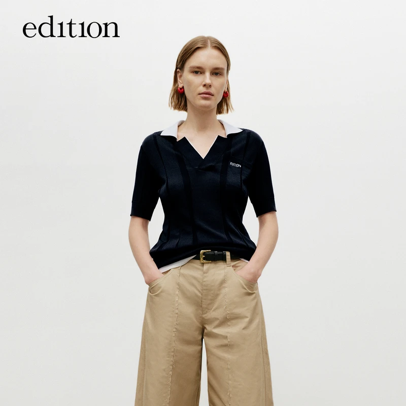 【商场同款】edition秋季款假两件拼接针织衫#EBD3SWT018