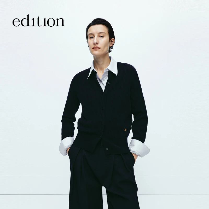 【云朵绵羊毛】edition冬季款复古绞花毛织开衫#EBD4CARK03