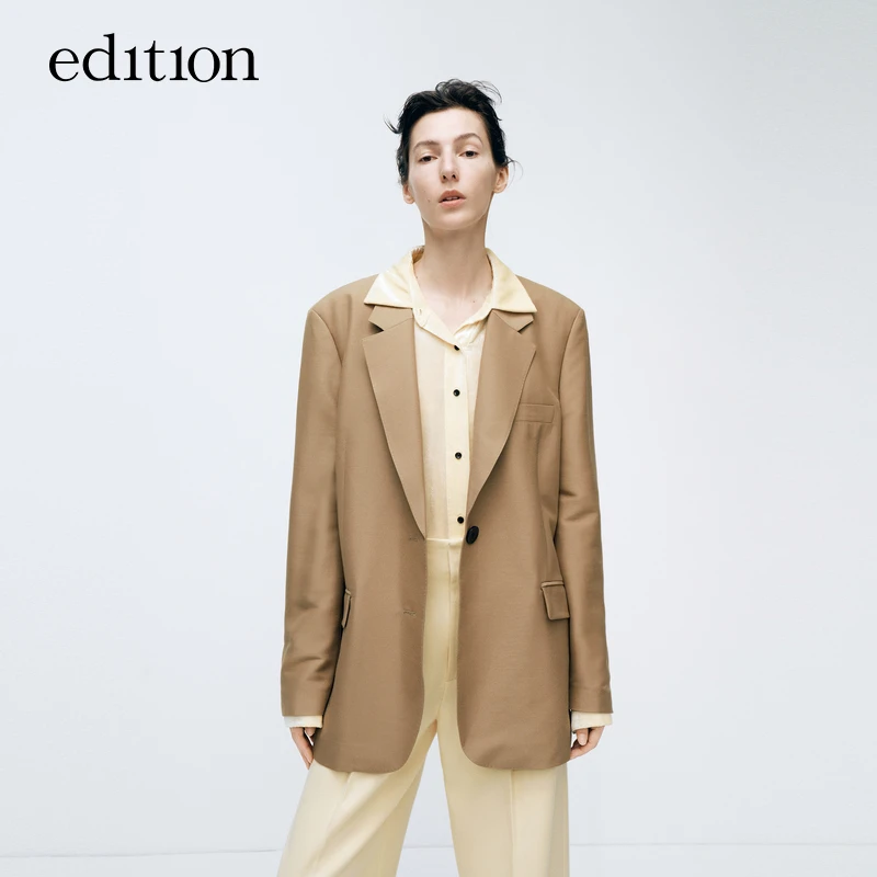 【商场同款】edition浅卡其色丝毛西装外套#EBD1BLA019