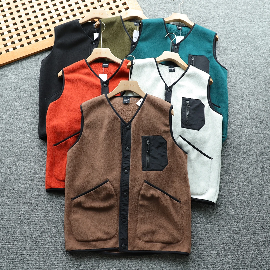 日单 男女可穿情侣款 摇粒绒双面绒马甲 保暖