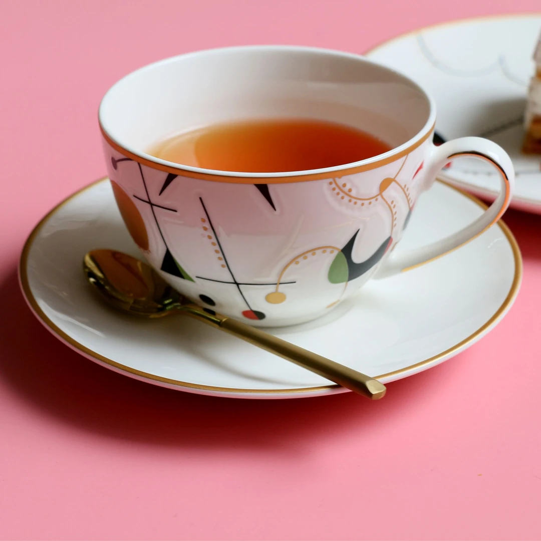 SANHUAN2头陶瓷复古创意可爱家用精致欧式英式手冲咖啡杯碟套装