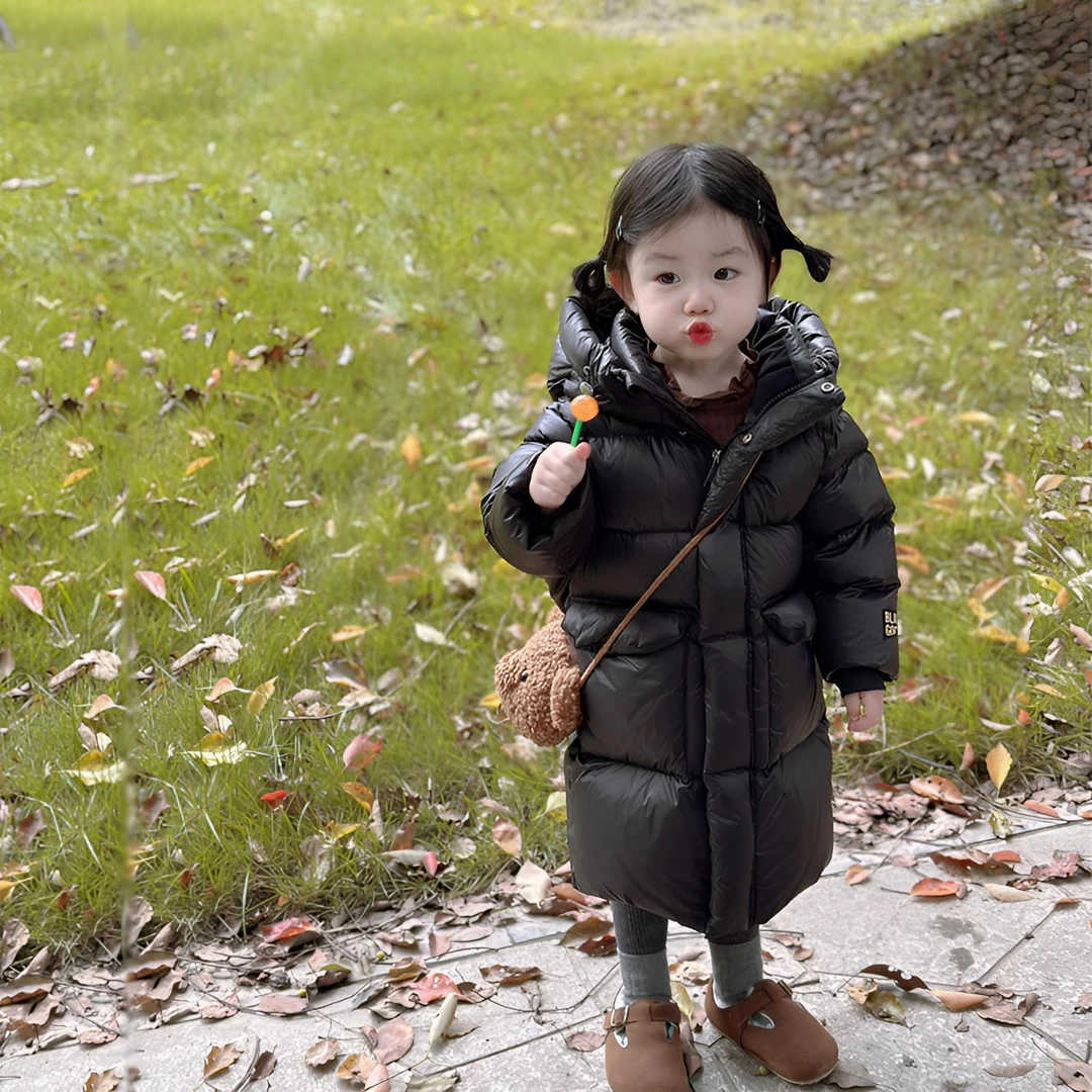 女童羽绒服白鸭绒冬装女宝宝中长款羽绒服加厚保暖冬季新款羽绒服