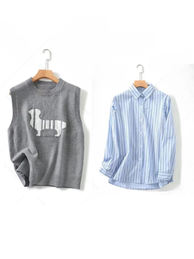 多肉宝贝！时髦减龄卡通提花新款绵羊毛针织马甲123