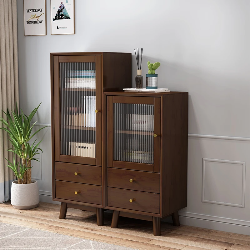 实木北欧家用餐边柜简约客厅储物柜厨房收纳碗柜沙发边展示柜