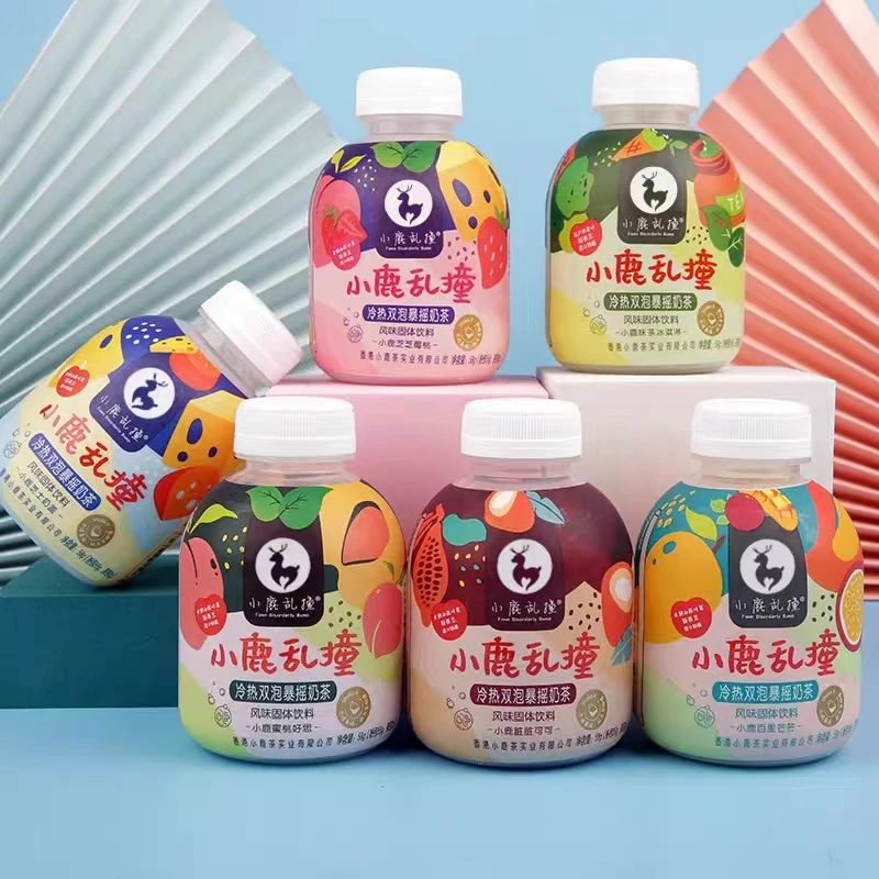 小鹿乱撞 暴摇奶茶58g*6瓶  冷热双泡手摇冲饮果味饮料便携香醇
