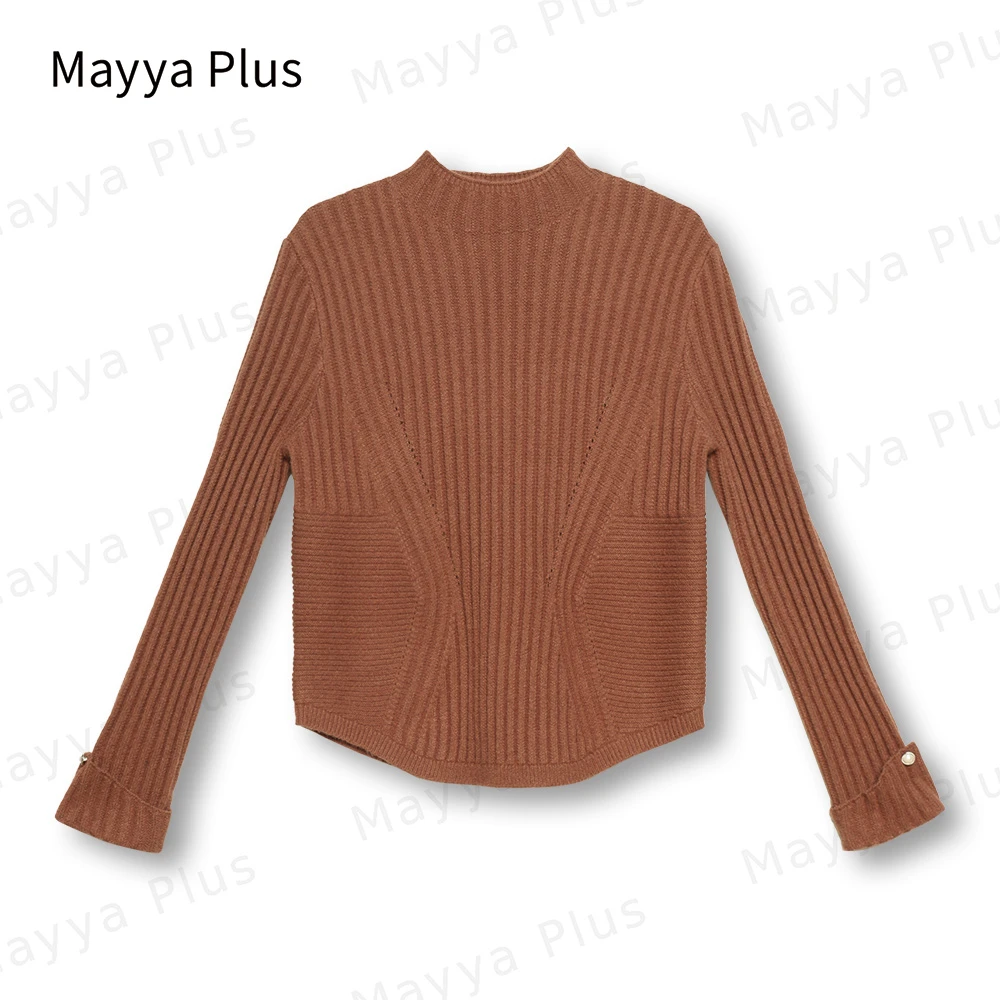 【赛娜小姐】Mayya Plus麦芽定制气质显瘦款热力感针织上衣32347973