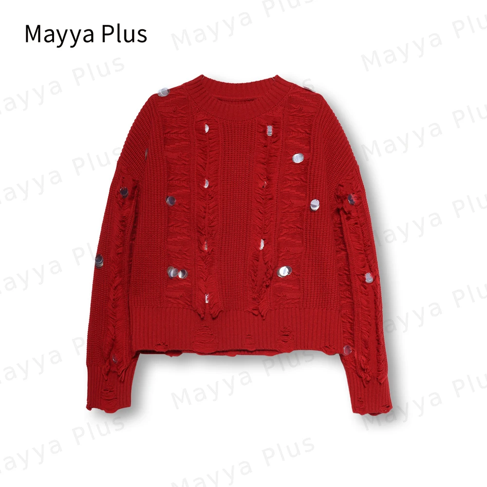 【珠珠千金】Mayya Plus时尚新品气质显瘦百搭款热力感毛衫32348019