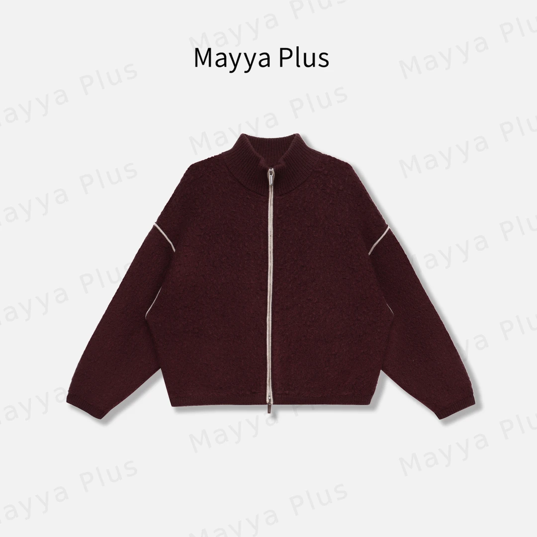 【小羊羔】Mayya Plus时尚新品轻奢气质显瘦百搭款毛织上衣32446885