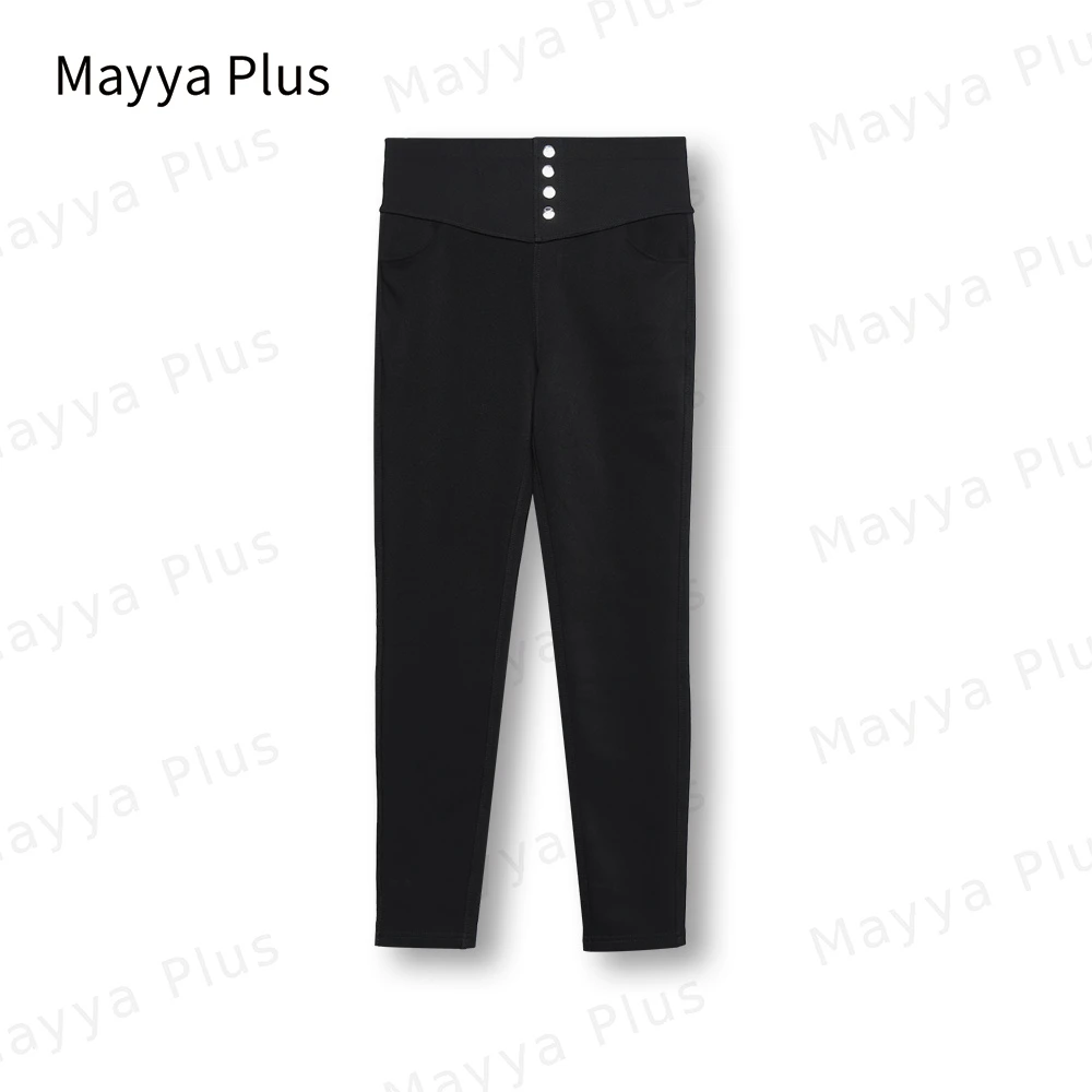 【魔力裤】Mayya Plus时尚新品气质显瘦款热力感休闲裤32348018舒适