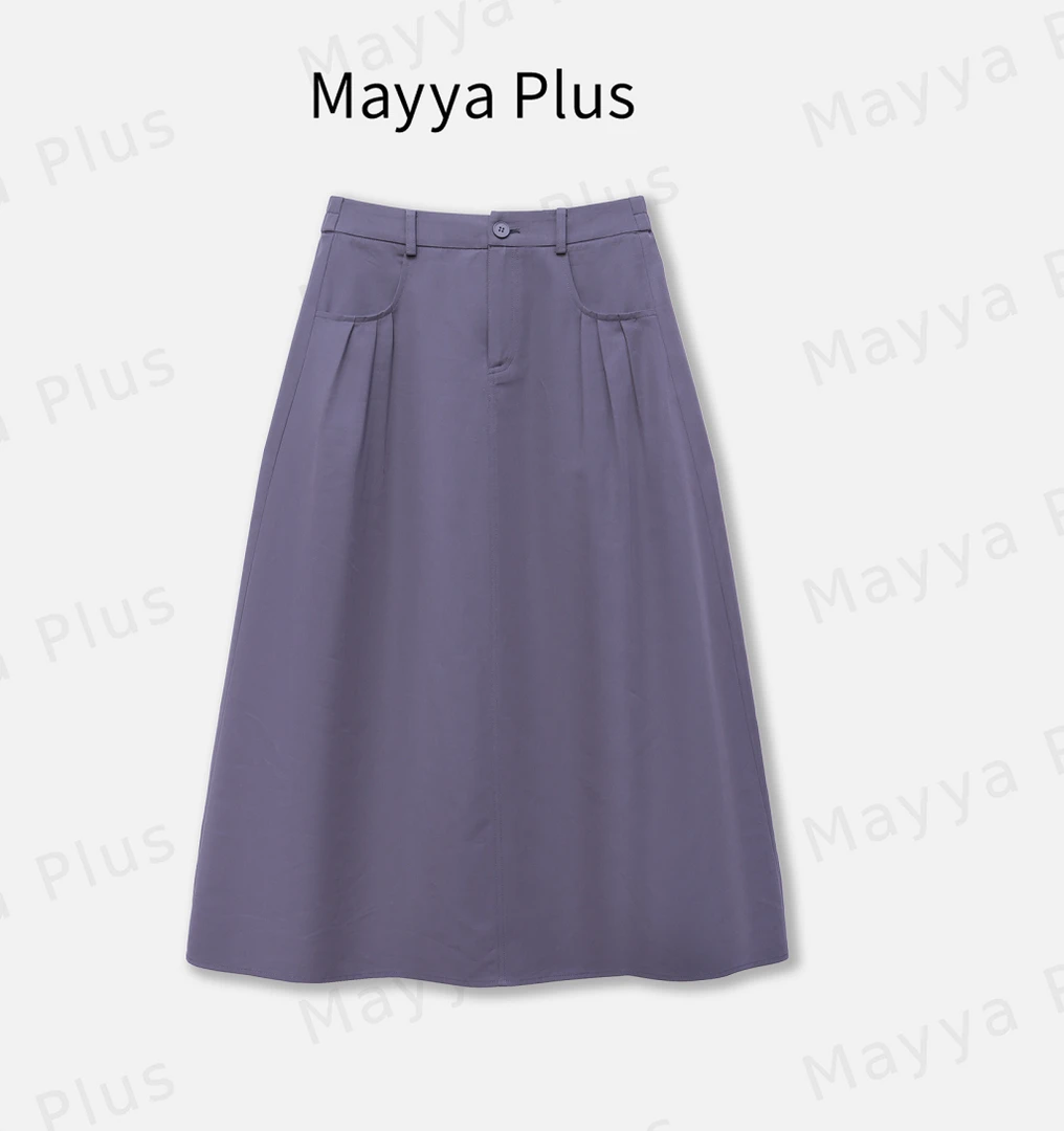 【山本裙】Mayya Plus麦芽定制轻奢气质显瘦百搭款梭织裙子32436097