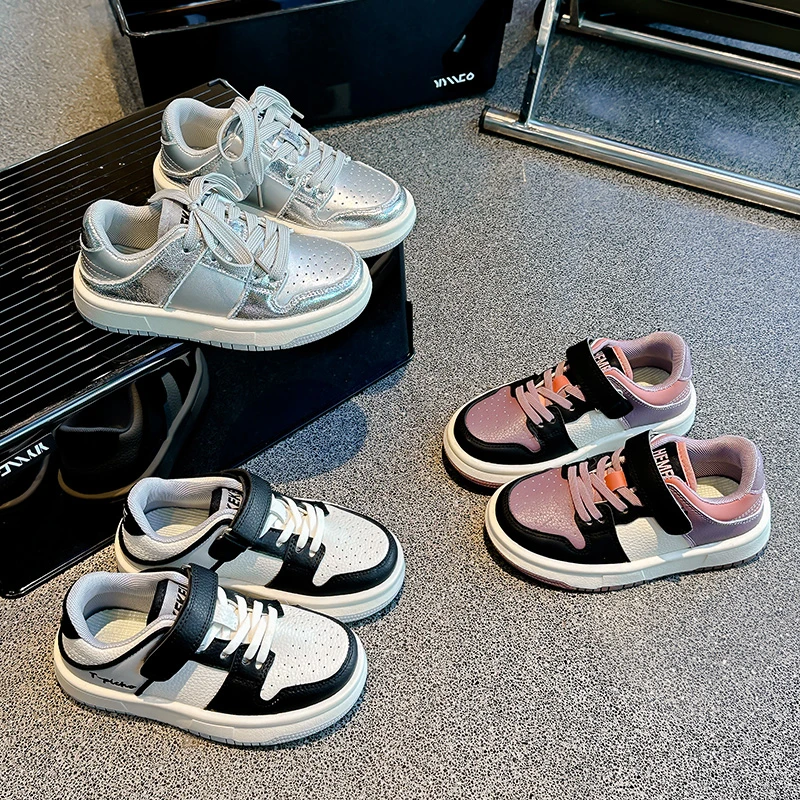 儿童运动鞋春秋季2025新款女童板鞋休闲软底男童鞋子宝宝真皮网鞋