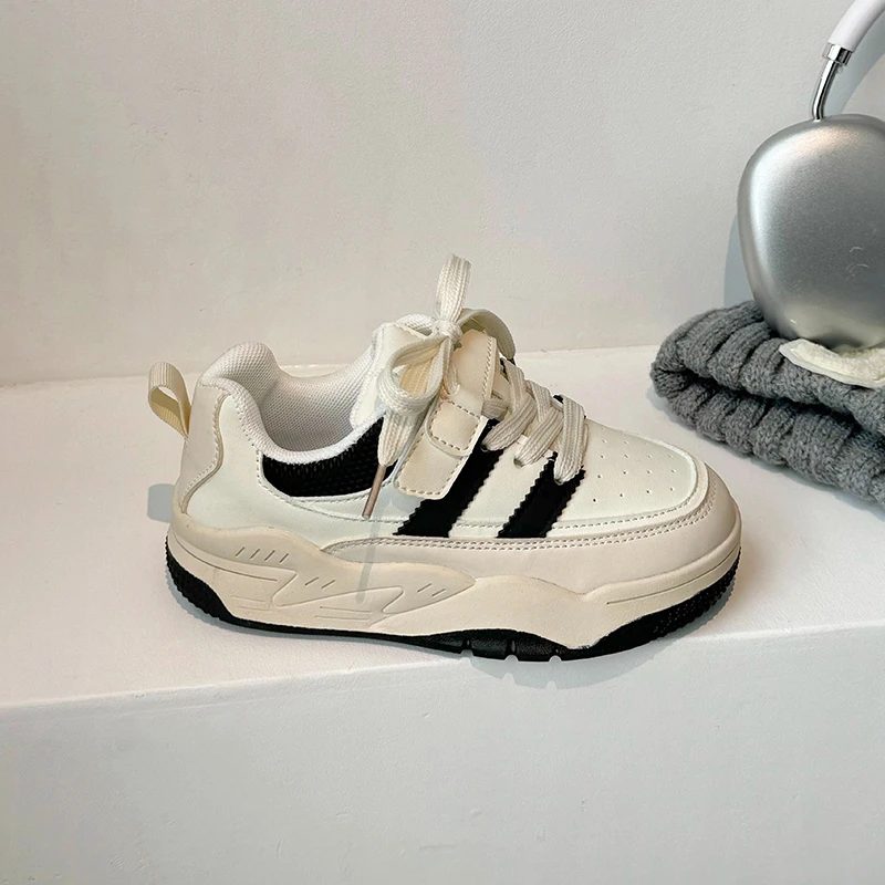 复古儿童板鞋2025春季新款男童运动鞋中大童女童韩版小白鞋女童