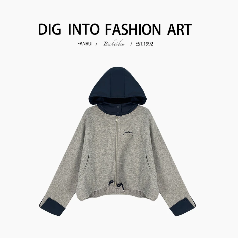 泛芮【棉服外套】双色拼接洋气百搭时尚轻奢高级感外套B11671