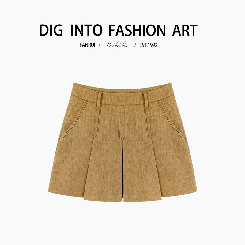 FANRUI/泛芮「漫画格 」轻奢高级感短裙女显瘦气质百褶半身裙B12399