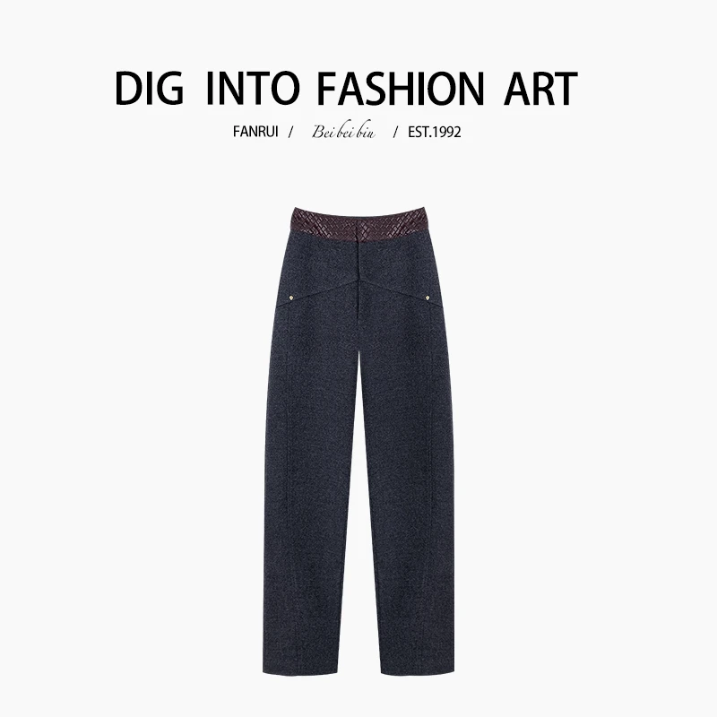 FANRUI/泛芮「怀旧风潮 」洋气百搭垂感舒适弯刀裤显瘦直筒裤B13035