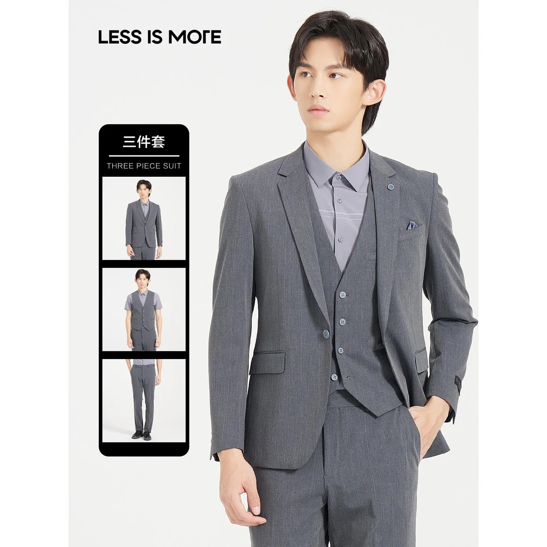利郎【绅度不凡】商务时尚青年西服男士西服三件套装