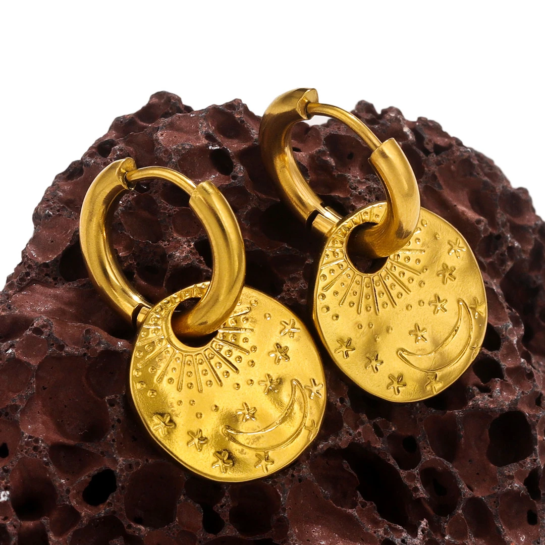 钛钢耳饰 钛钢星空耳环 手工时尚百搭复古耳饰 欧美简约个性气质