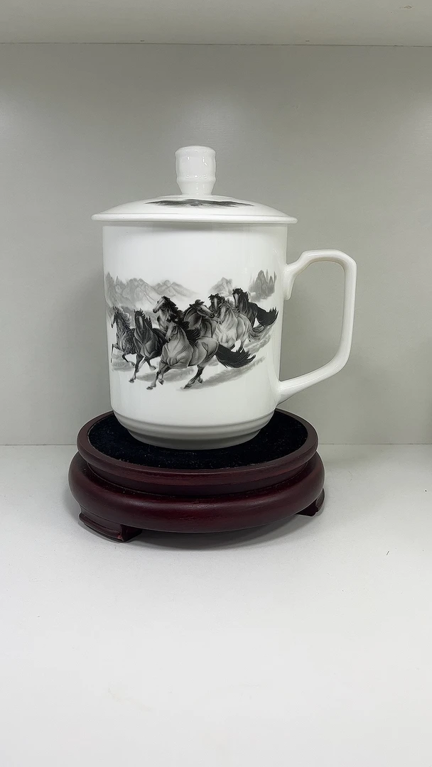 景德镇陶瓷大茶杯白瓷超大号办公大杯子水杯定做logo礼品杯950ML