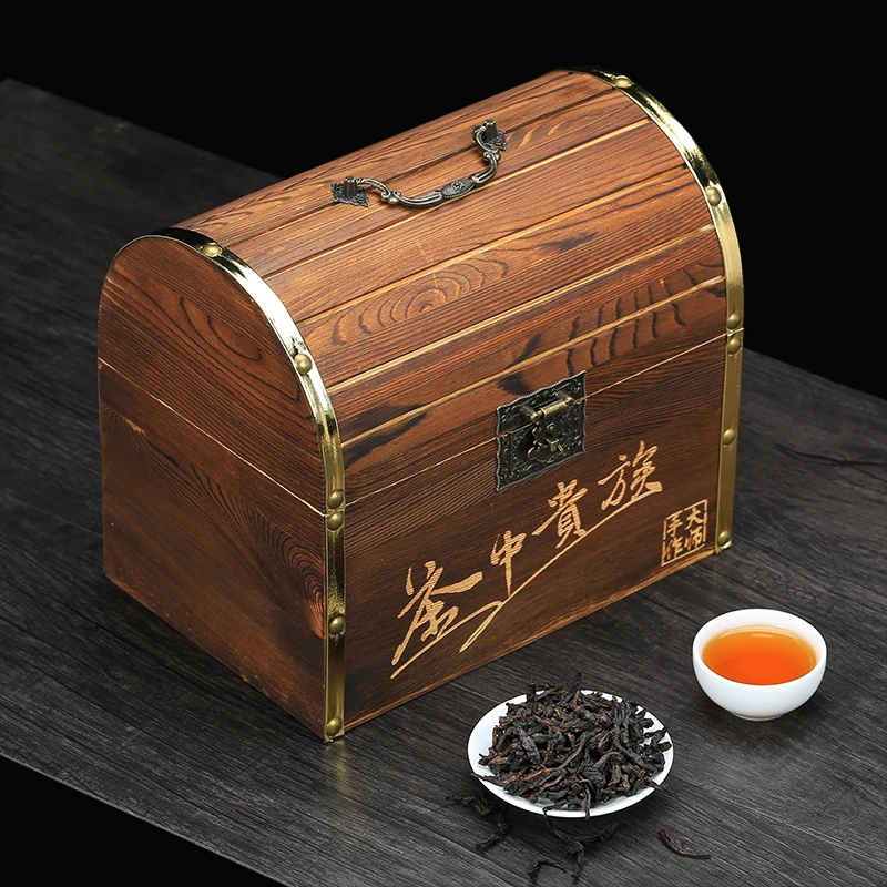 正宗武夷山浓香型散茶大红袍木纹礼盒过节礼物走亲戚送长辈佳品