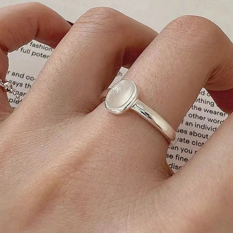 925银仿水晶戒指 小众气质轻奢时尚简约百搭指环网红个性韩版银戒